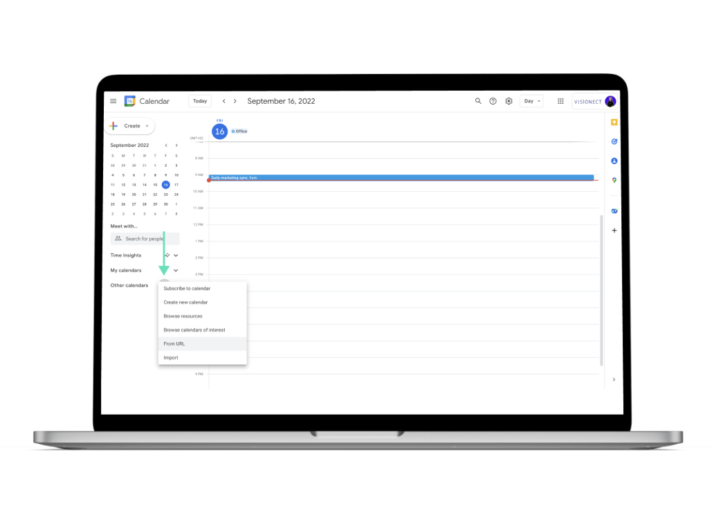 Room calendar sharing for coworking spaces